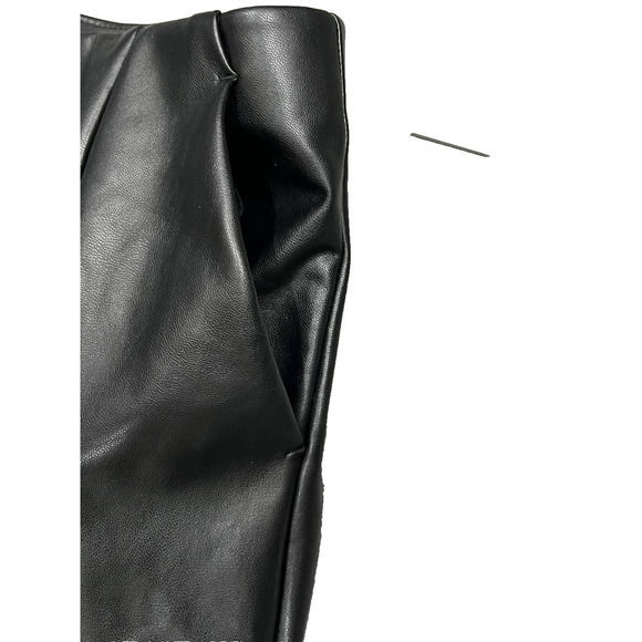 Abercrombie & Fitch Vegan Leather Low Rise Baggy Pant Black Size 28/6 A003658 - Picture 7 of 11